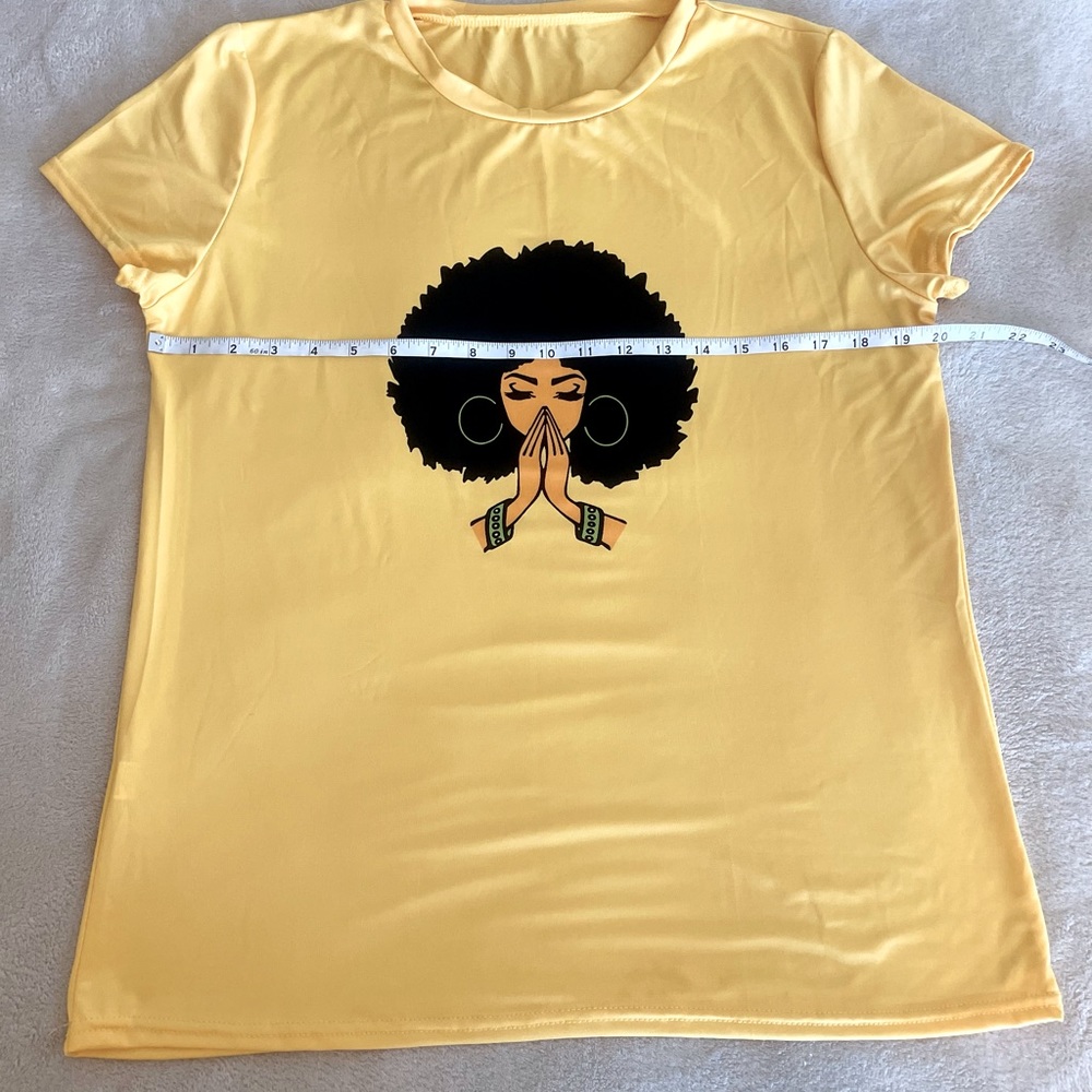 Afro Peace Crewneck Lightweight T-Shirt - Sizes 2XL & 3XL - Picture 5 of 13